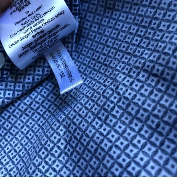 TM LEWIN SHIRT, BUTTON Down, Blue Size 16/34 - Picture 5 of 7